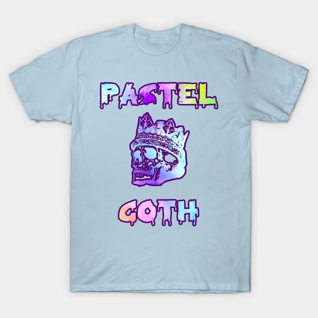 Witchy Pastel Goth Crowned Skull T-Shirt by DeesDeesigns